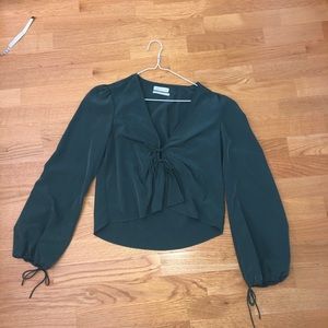 Urban Outfitters long puff sleeve cropped blouse